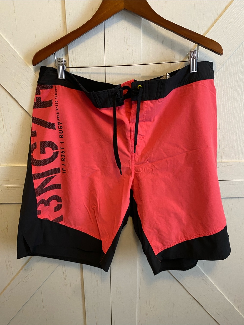 Reebok Coral Pink and Black Men's Board Shorts